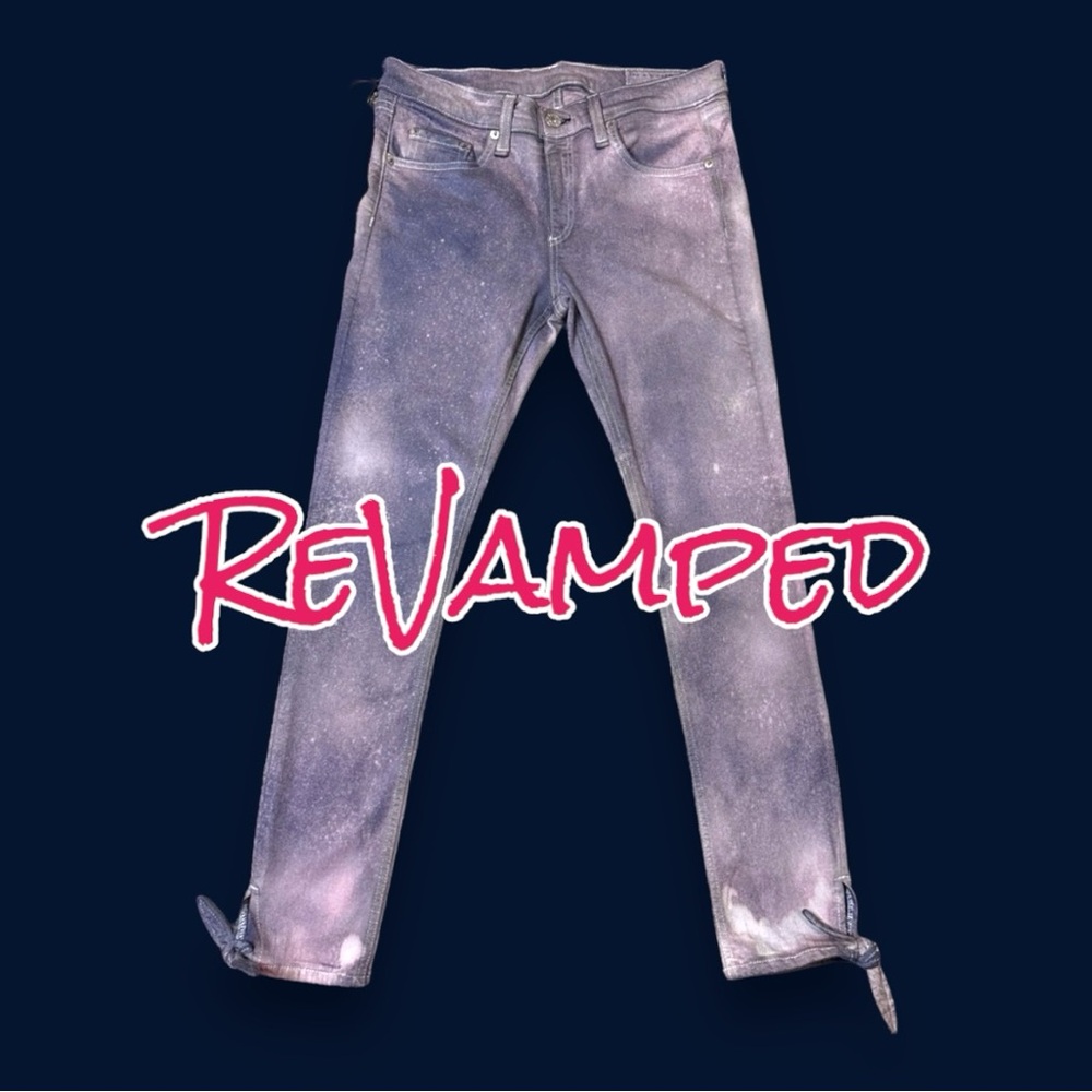 NWT  Originally White Skinny Ankle Tie Jeans now in Cosmic Purple. Size 28 🪐